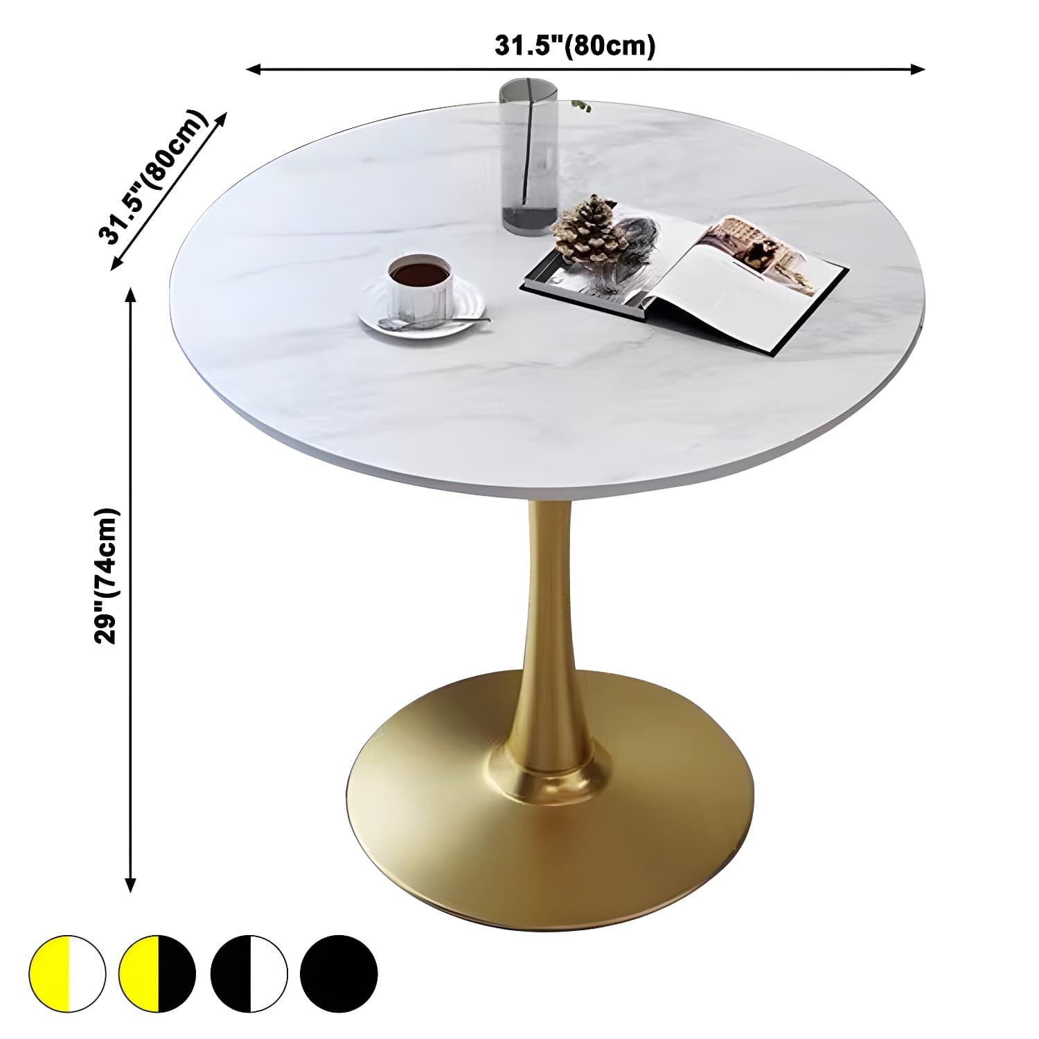 Contemporary Round Dining Table Sintered Stone Dining Table for Dining Room thumbnail 11