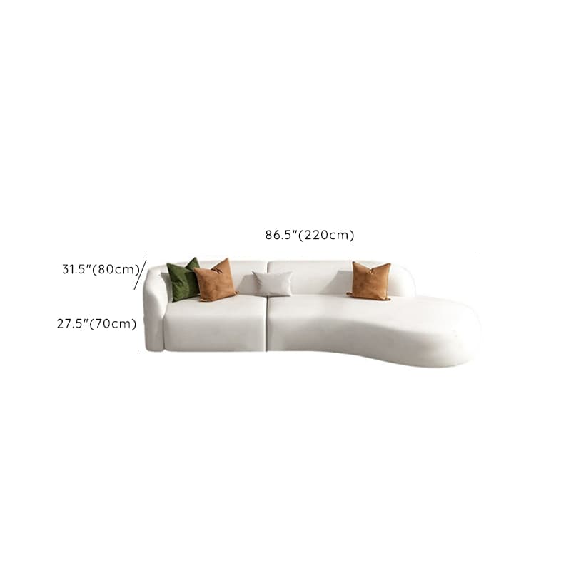 Bowed/Straight Right/Horizontal Chalk Corner Sectional/Sofa Couch for 6/5 Person/1 Person with Concealed Support Living Space thumbnail 11