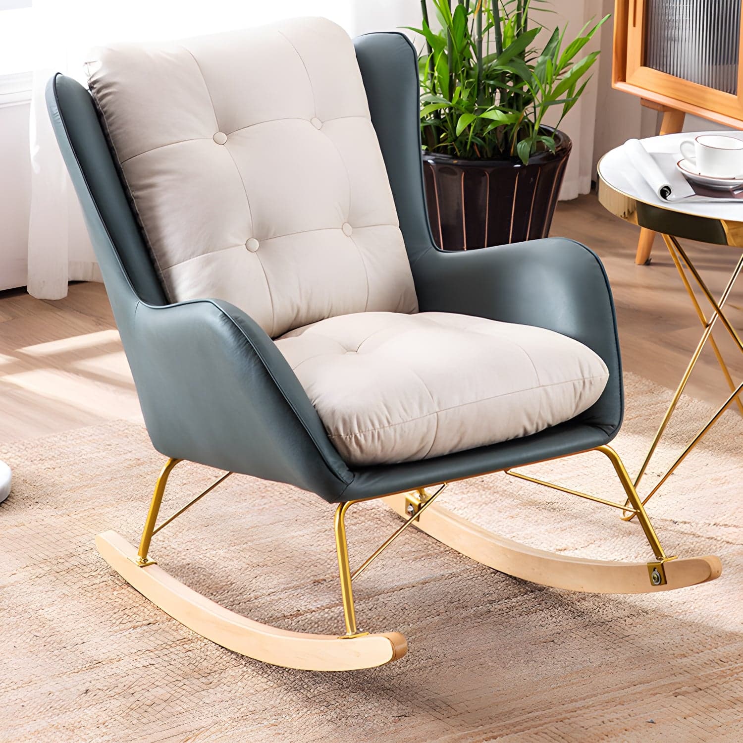 Modern Style Lounge Leisure Rocking Chair Home Lazy Sofa Chair thumbnail 8