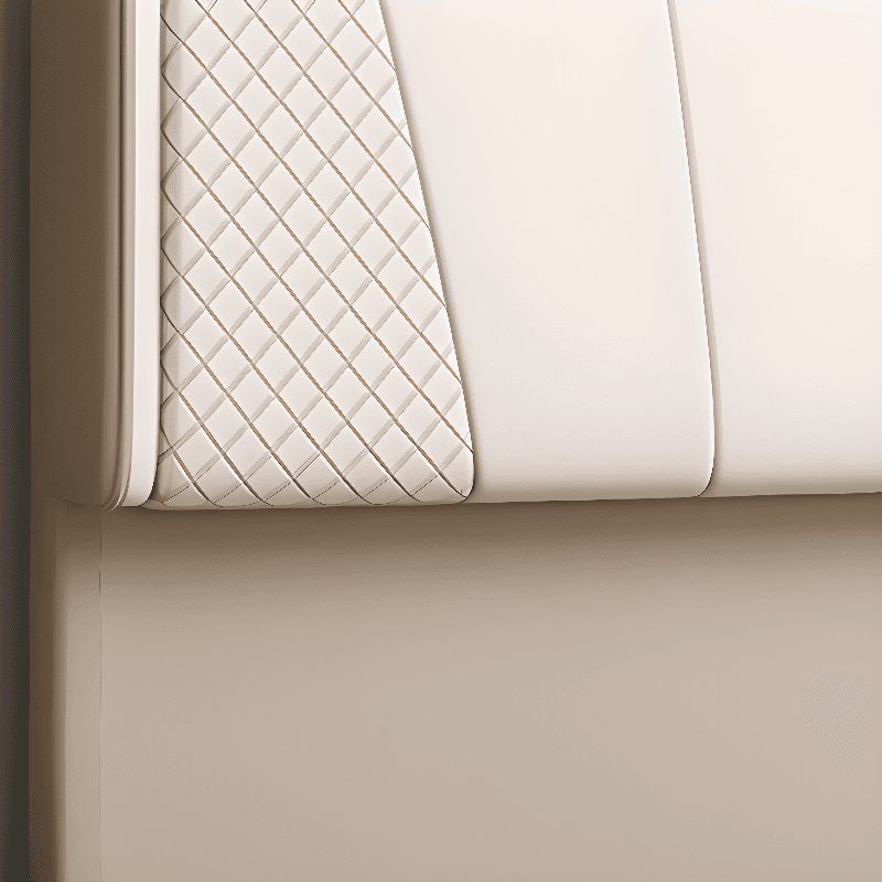 Trendy Panel Headboard in Natural Wood with No Distressing, Scooped Shape for Queen/Full Bed, Sponge Upholstery Fill, Standard Height thumbnail 14