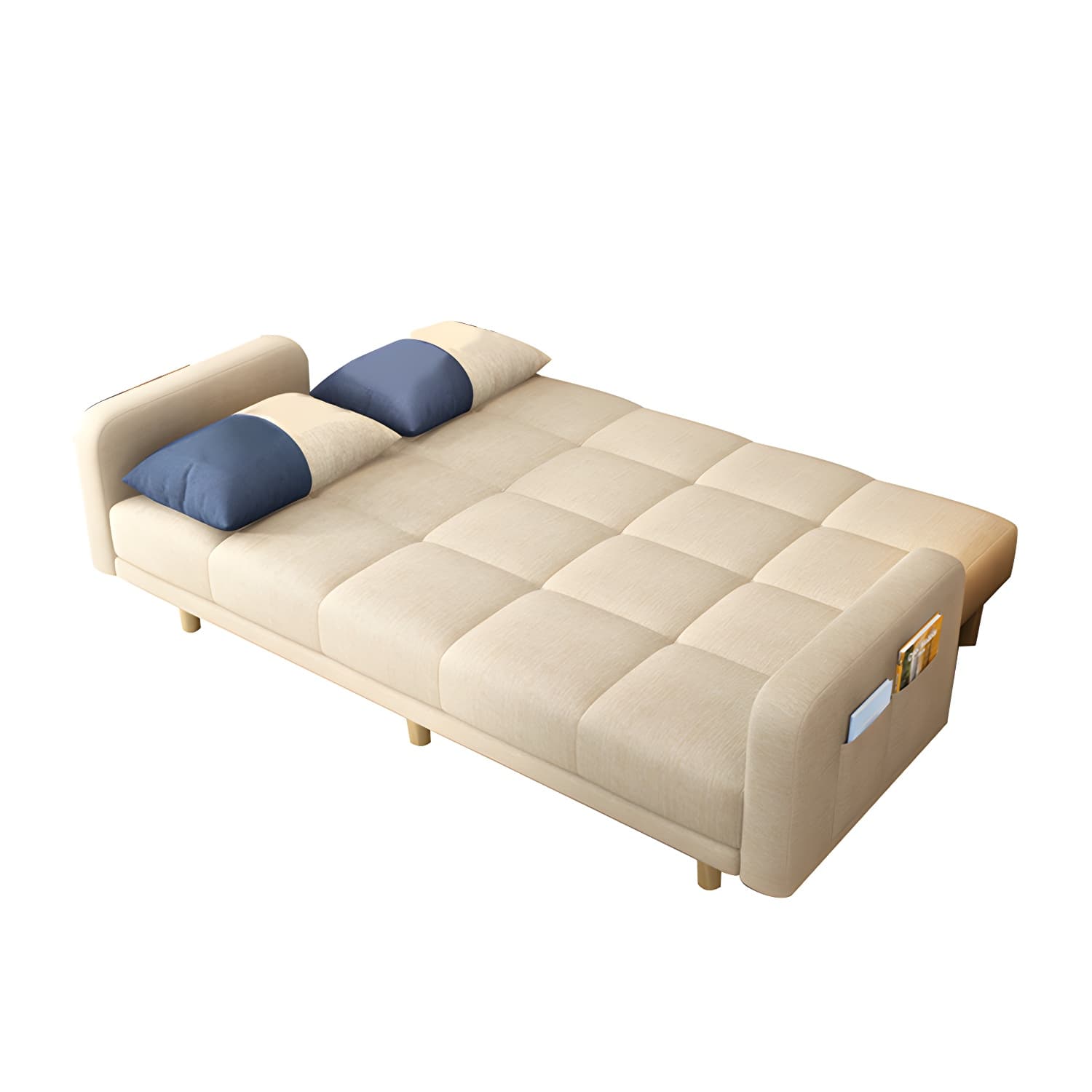 Modern Linen Tufted Sofa Bed 31"H Convertible Sofa with Square Arm thumbnail 9