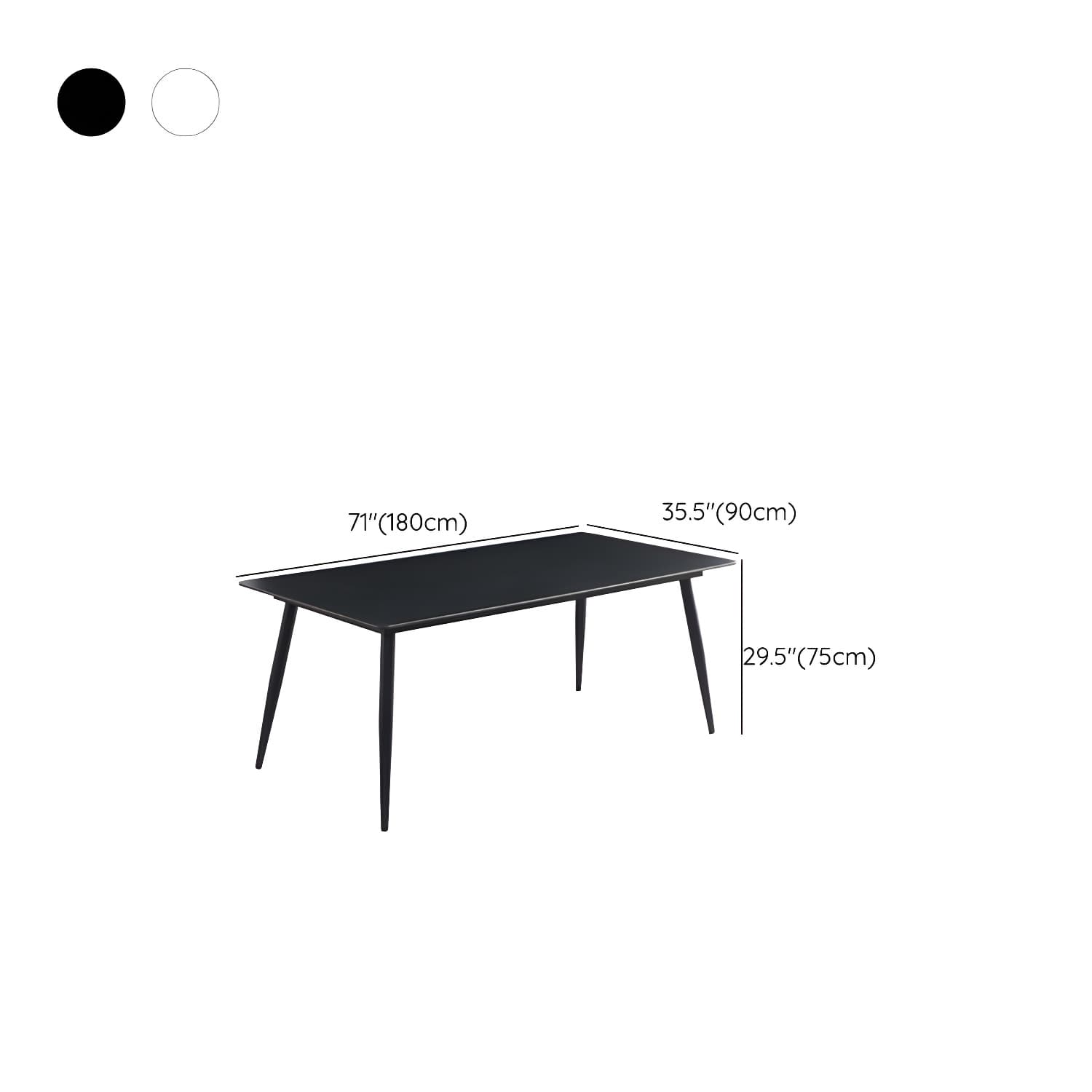 Modern Scratch-Resistant Stone Top Black Metal Base Kitchen Table thumbnail 18