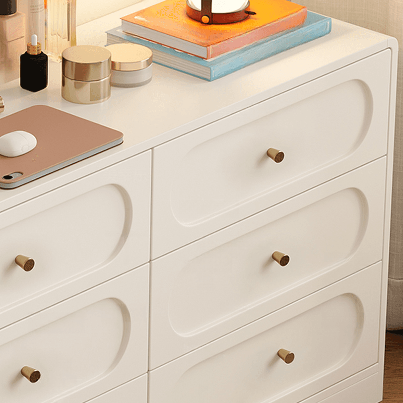 Chalk Casual Composite Wood Console Dresser with 9/6 Drawers in Horizontal Design thumbnail 3