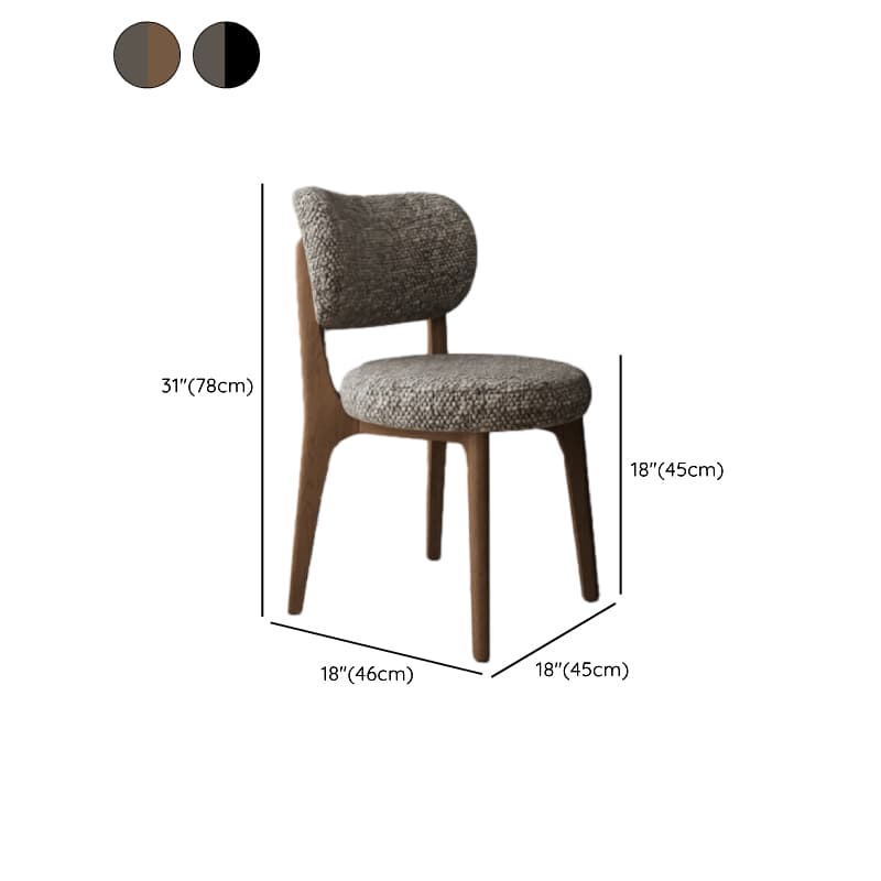 Modish Dining Room Side Chair with Padded Upholstery, Timber Legs, and Low Back thumbnail 11