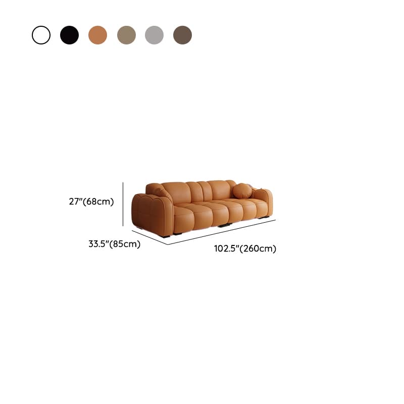 Minimalist Solid Color Standard Sofa Stain Resistant/Water Resistant Dove Grey/Auburn/Amber Color with 2 Pillows & Arm for 4-seater/Seats 3 thumbnail 24