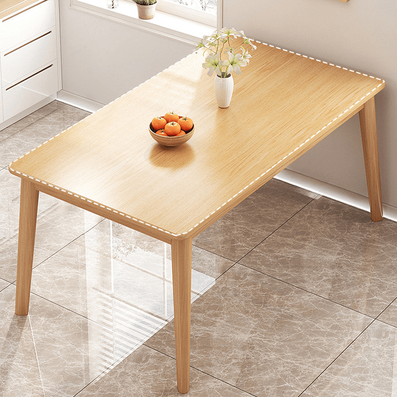 Rectangular Dining Table Set with Recycled Wood Fixed Table, Padded Chair Back, and Separable Design thumbnail 7