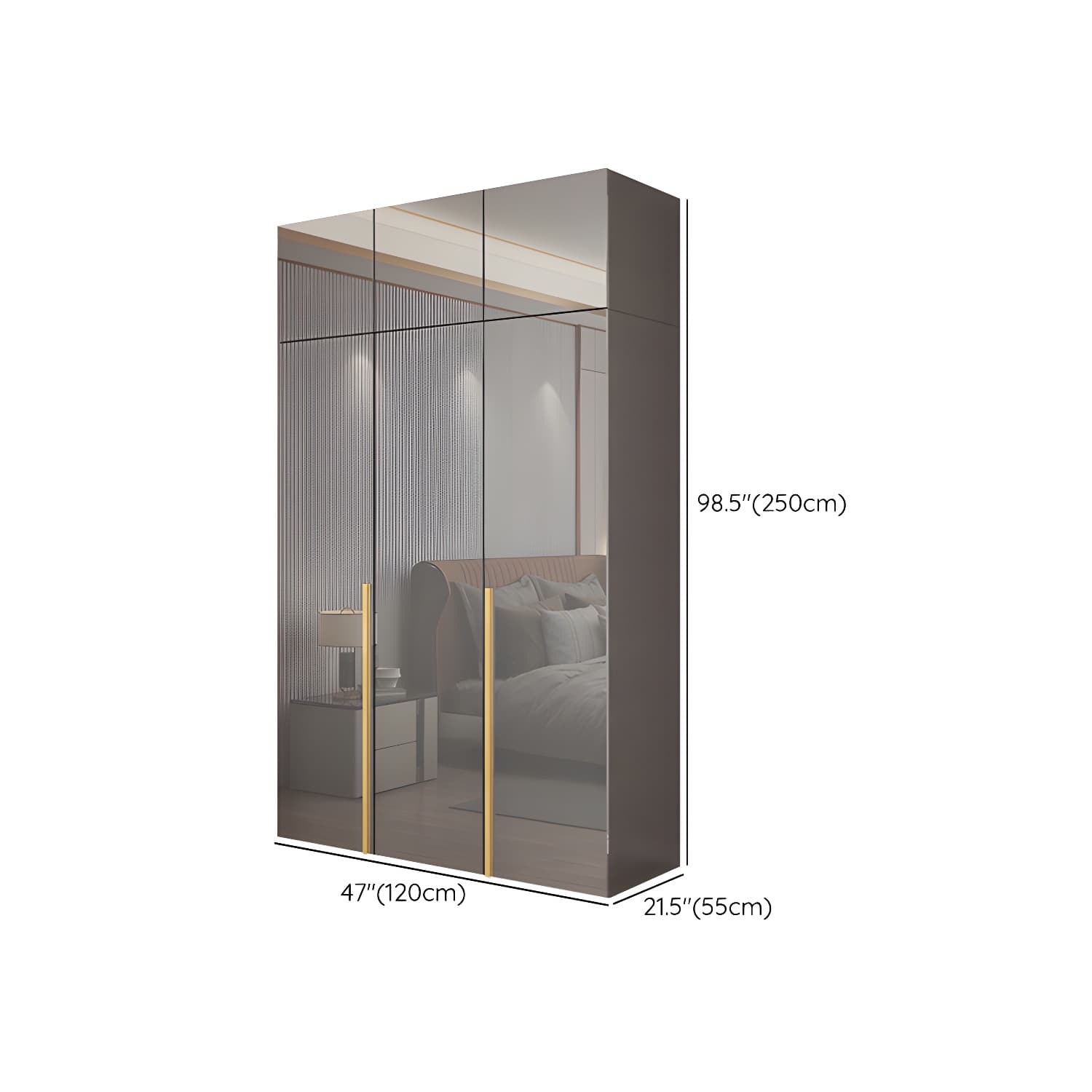 Engineered Wood Wardrobe Closet with Shelves Modern Wardrobe Cabinet for Home thumbnail 18