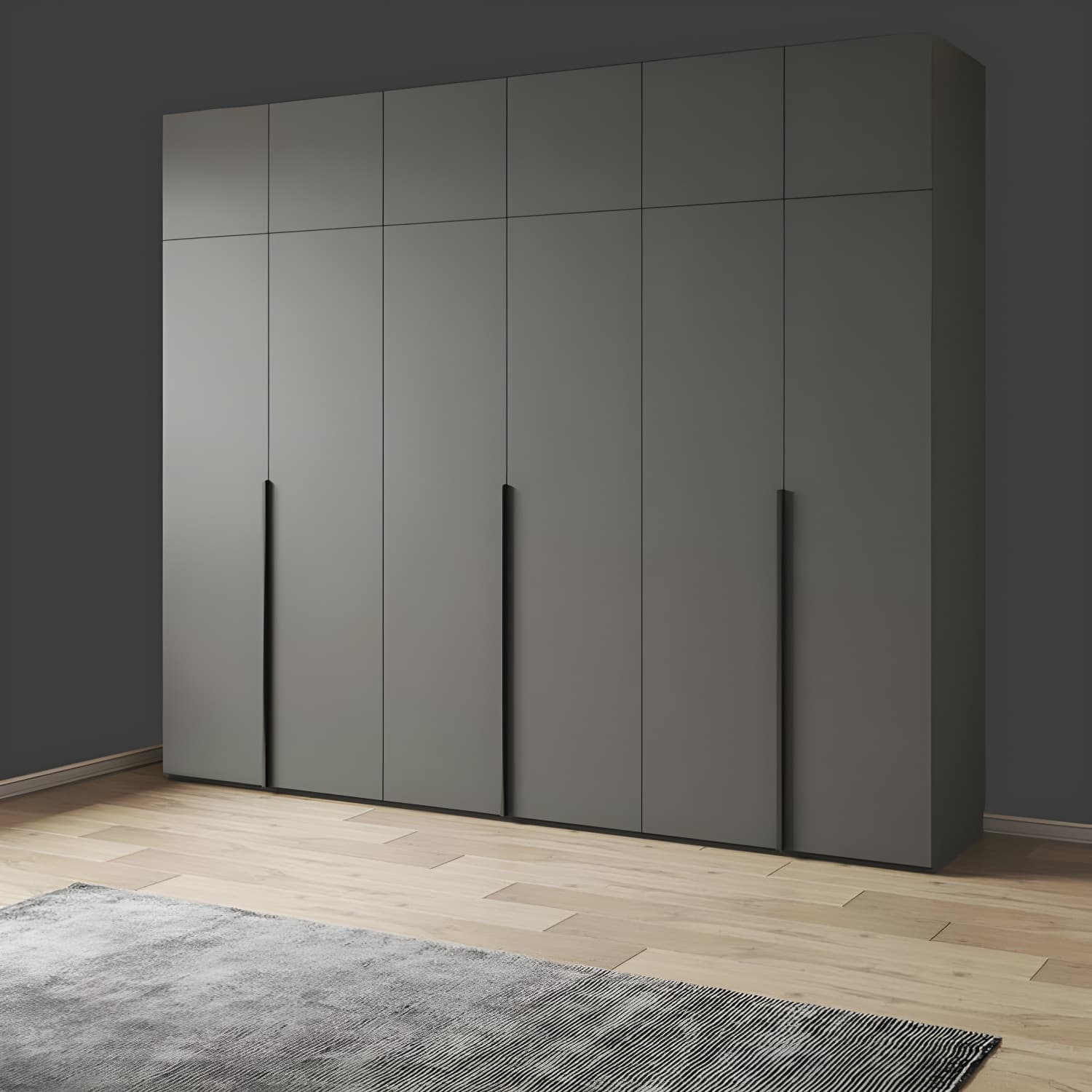 Modern Light Gray Wardrobe Closet Timber Soft Close Drawer Soft Close Door Interior Shelves thumbnail 2