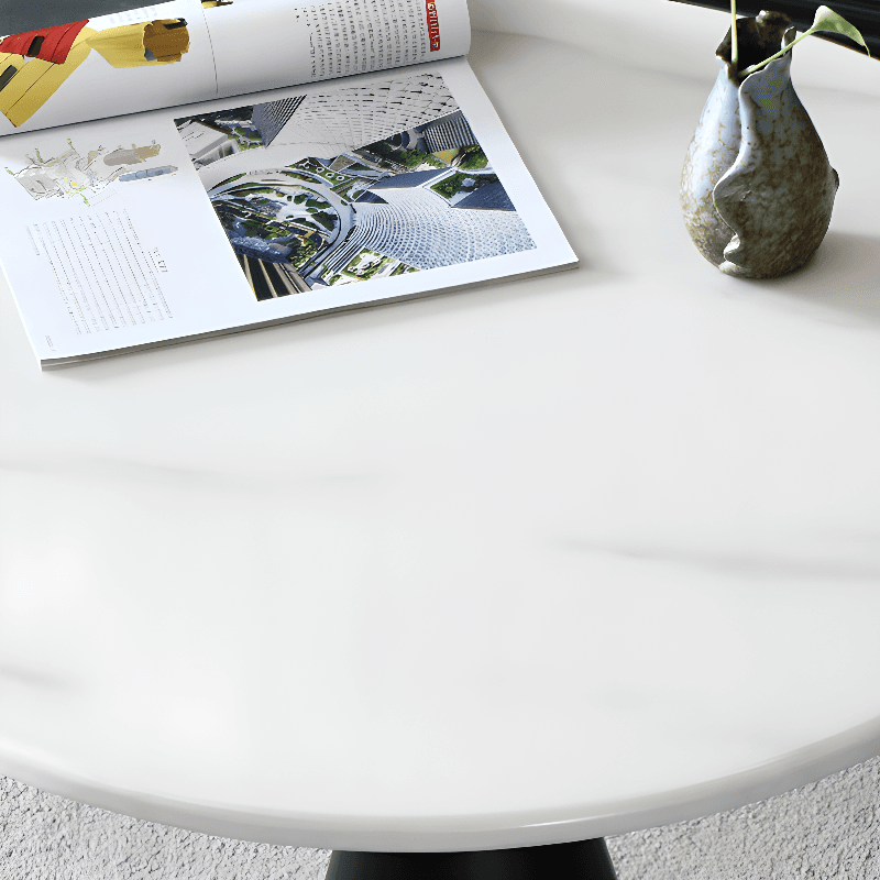 Glamorous Rounded Stone Dining Table for 2, Scratch-proof and Fixed Mechanism thumbnail 8