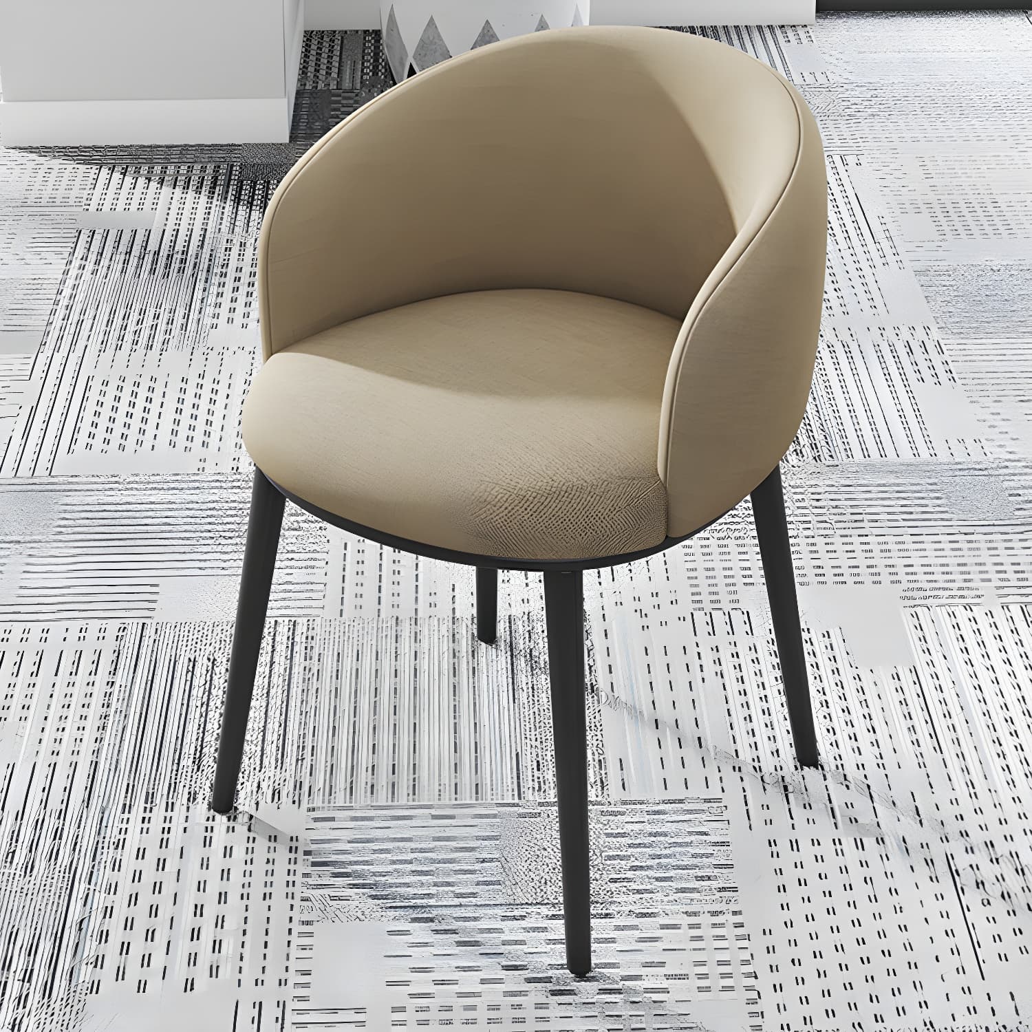 Modern Upholstered Home Arm Chair Solid Back Matte Finish Dining Chair thumbnail 12