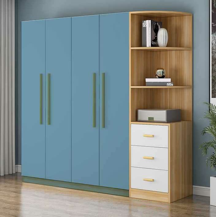 Modern Manufactured Wood Cabinet Armoire with Interior Shelves, Clothing Rod and Soft Close Door thumbnail 4