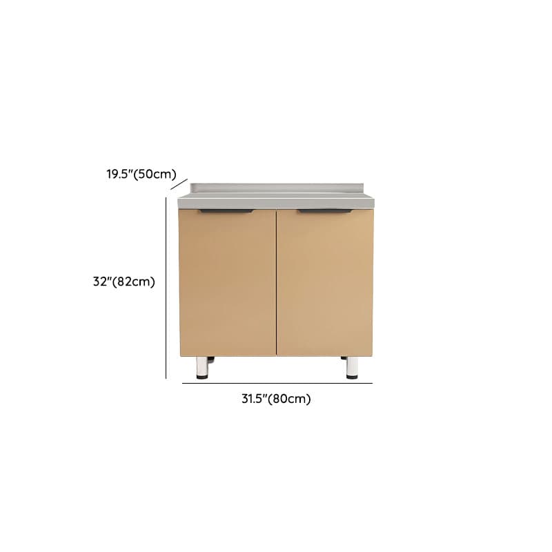 Cocoa Wide Microwave Storage Cabinet with Alloy Countertop thumbnail 3