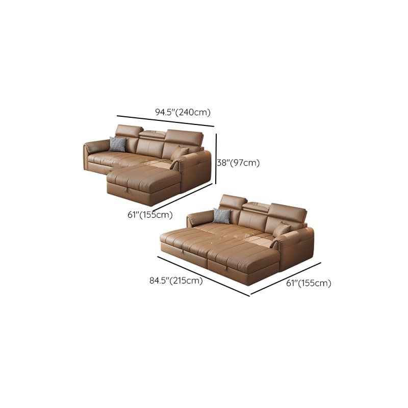 Coffee L-Shape/Straight Right Hand Facing/Horizontal Sofa Chaise/Convertible Sofa with Under-seat-storage for Seats 5/Seats 2/for 6 thumbnail 13