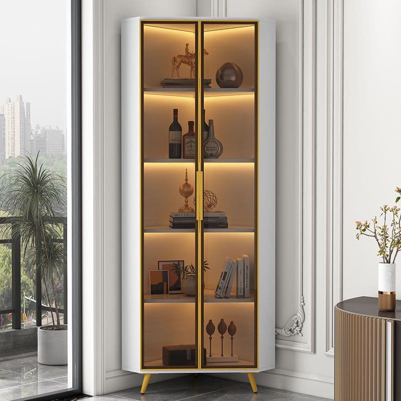 Art Deco Unattached Utility Storage Cabinet with Hydrophobic, Lighting, and Dove Grey Top thumbnail 5