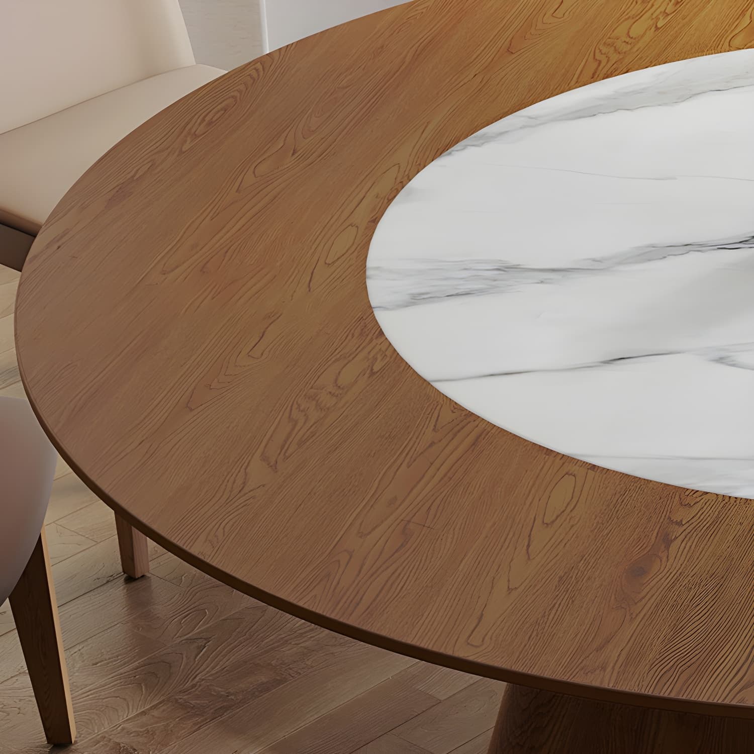 Contemporary Sintered Stone Table Round Table Set 1/6/8/9/12 Pieces Dining Set thumbnail 6