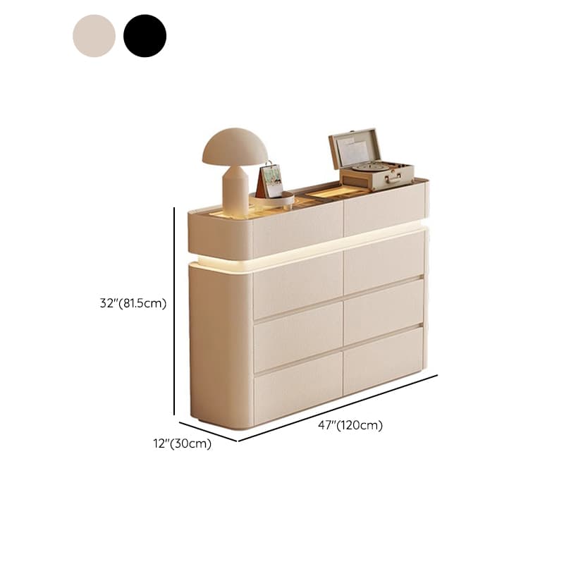 Simplistic Hardwood Double Dresser with 8 Horizontal Drawers and LED Lights thumbnail 14