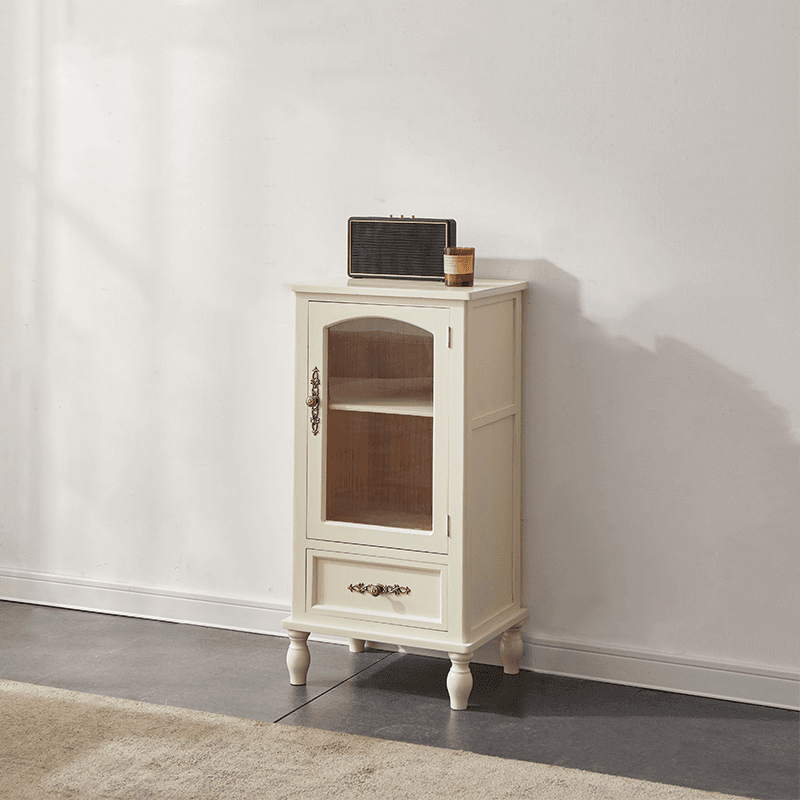 Classic Parlor Independent Accent Cabinet with Distressed Wood Finish, Damp-proof and Bun Feet thumbnail 2