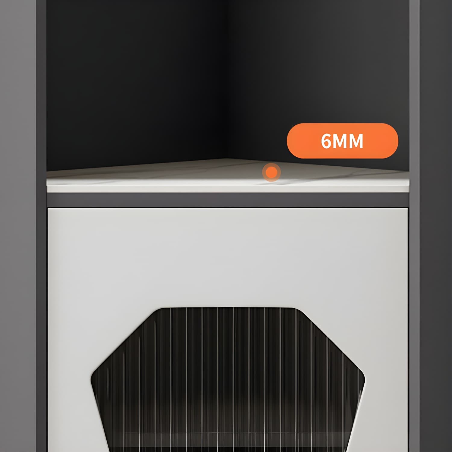 Glam Corner Accent Cabinet with Glass Doors and Wood Countertop in Small (Under 24 in.) Length thumbnail 12