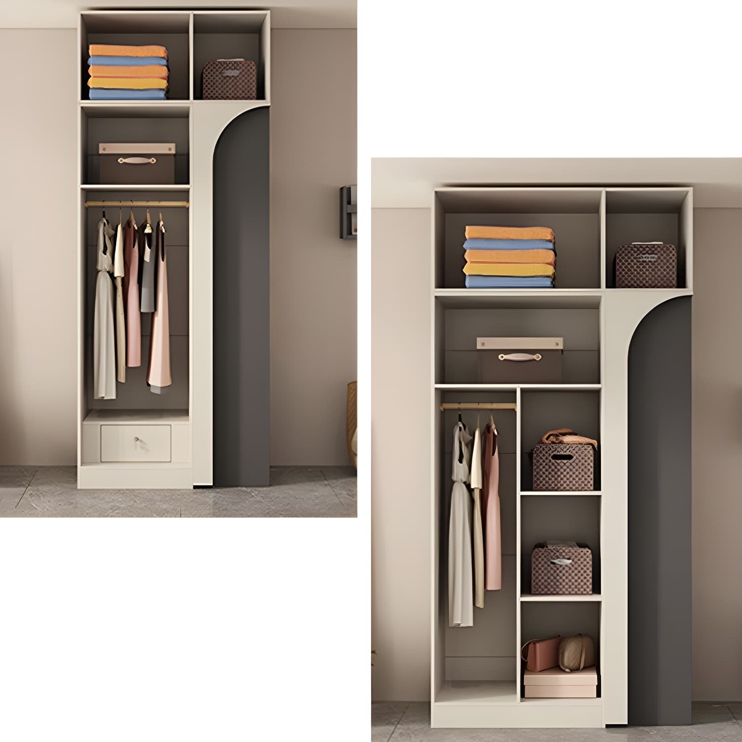 Modern Grey Wood Armoire with Solid Construction and Limited Warranty thumbnail 6
