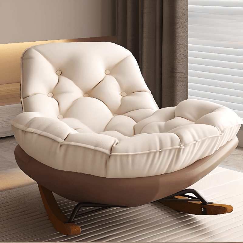 Chalk Modern Simple Style Upholstered Rocking Chair Couch, Scratch-defiant & Cushioned thumbnail 1