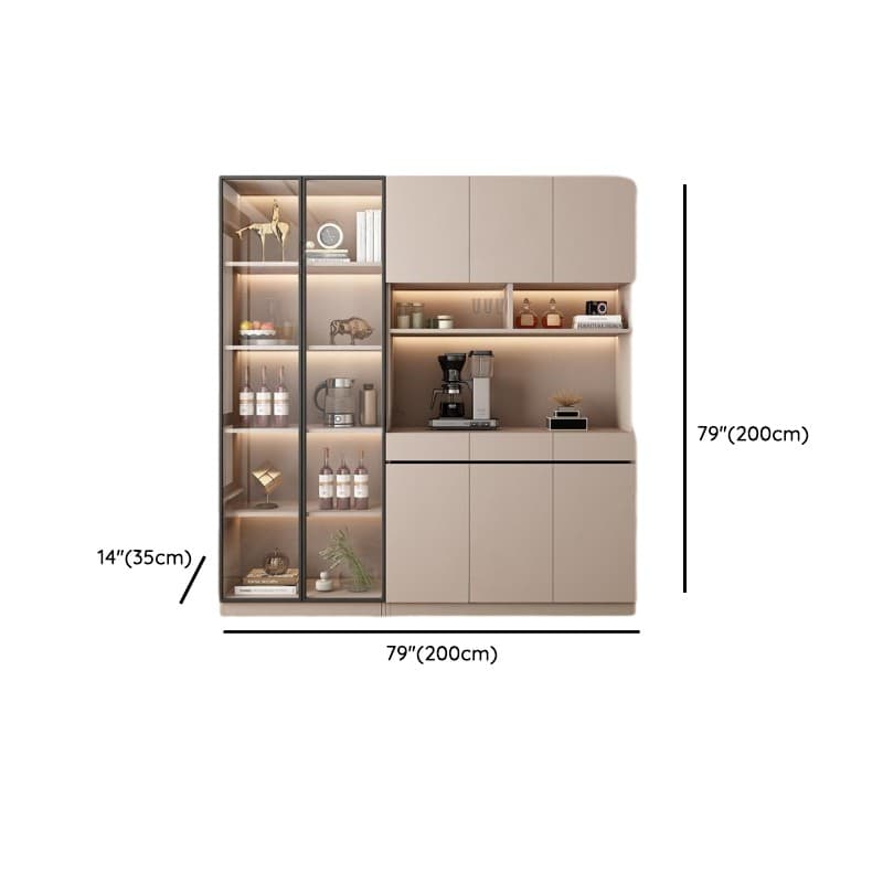Wide/Standard/Narrow Modern Timber 3 Drawers 2 Shelves/3 Shelves/1 Shelf Glass Doors Pantry Hutch Sideboard thumbnail 47