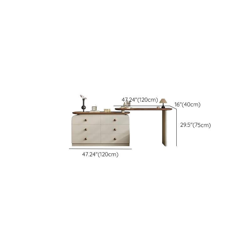 Modish Large Vanity Set/Makeup Vanity with Laminate Table Top, White Finish, 3 Drawers, Mirror Lights, and Scalable Design thumbnail 16