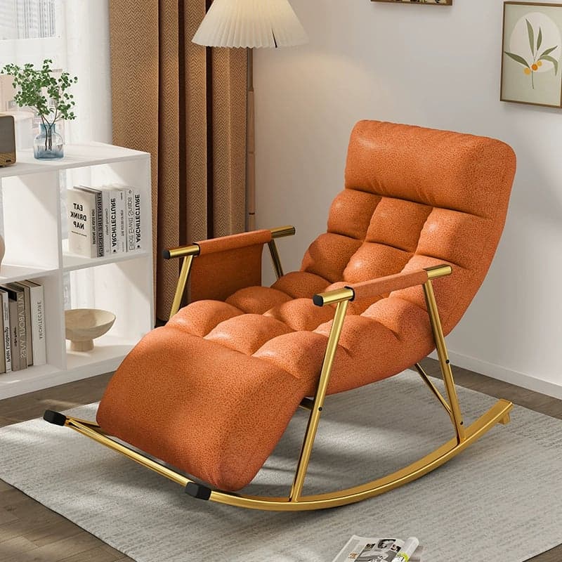 Chic Indoor Modern Rocking Chair - Upholstered, with Tuft and Track Arms, Seats One thumbnail 7