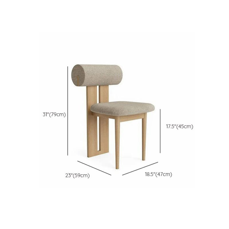 Modern Upholstered Armless Kitchen & Dining Chair, Open Back, Wood Ash, 1 Piece thumbnail 38