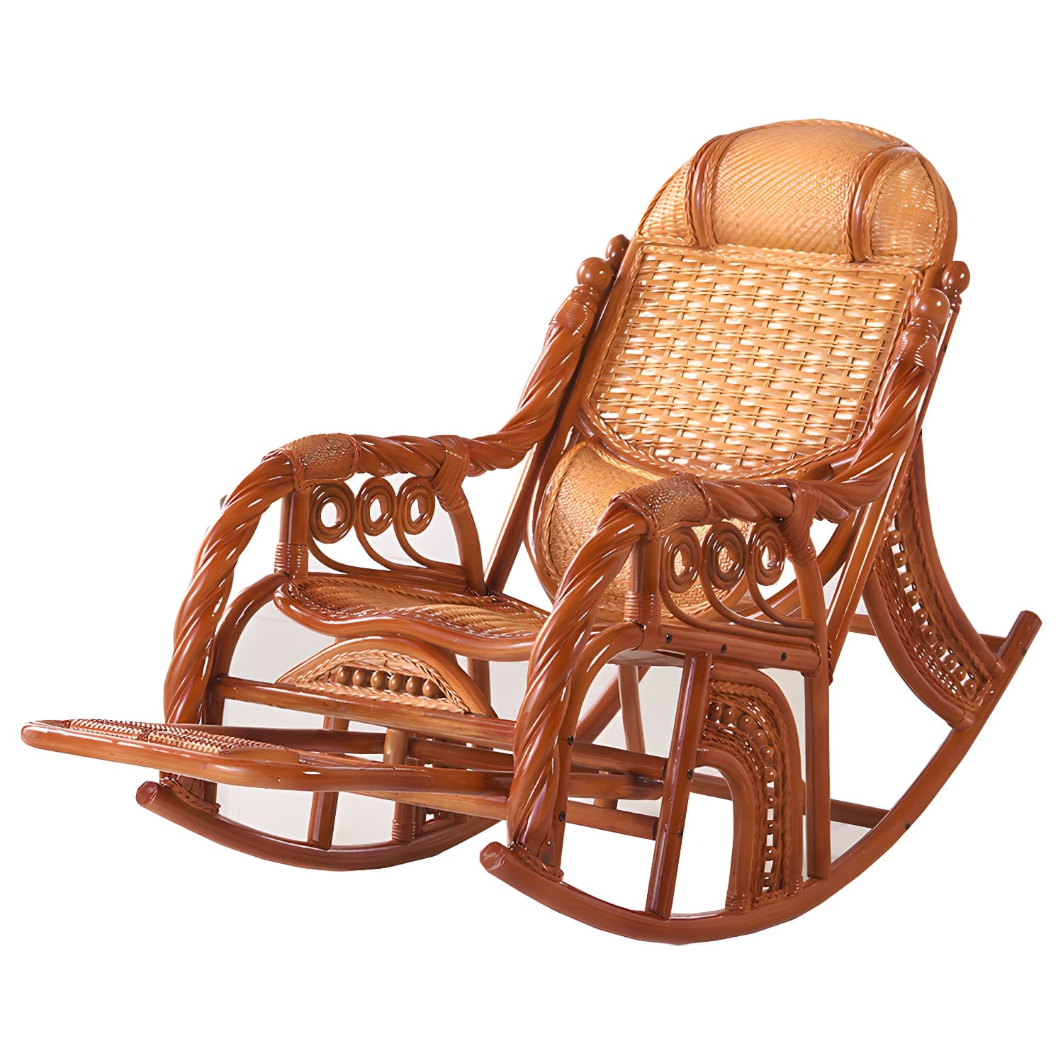 Traditional Spindle Rocking Accent Chair Tobacco Finish Rocker Chair Reclining thumbnail 19