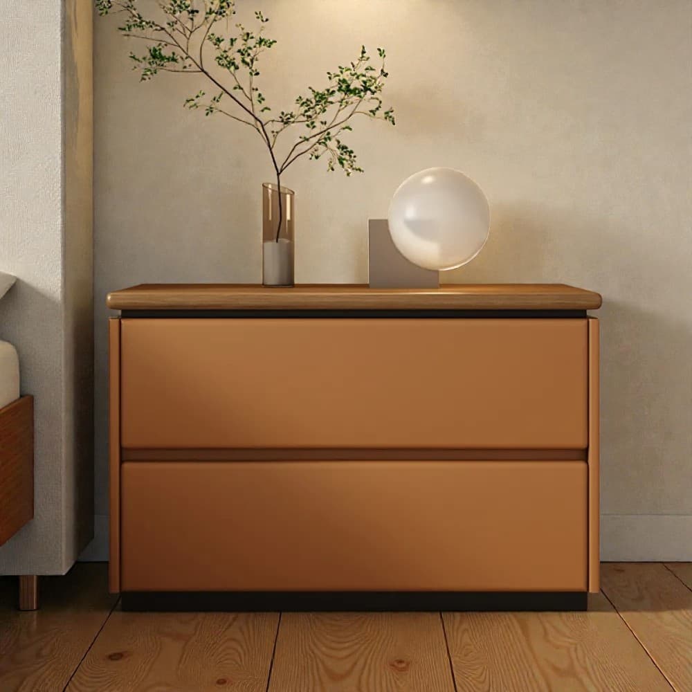 Modish 2 Tiers Drawer Storage Bedside Table with Laminate Countertop thumbnail 29