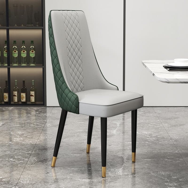 Contemporary Restaurant Armless Chair with Solid Back Panel, Upholstered Metal Legs thumbnail 7
