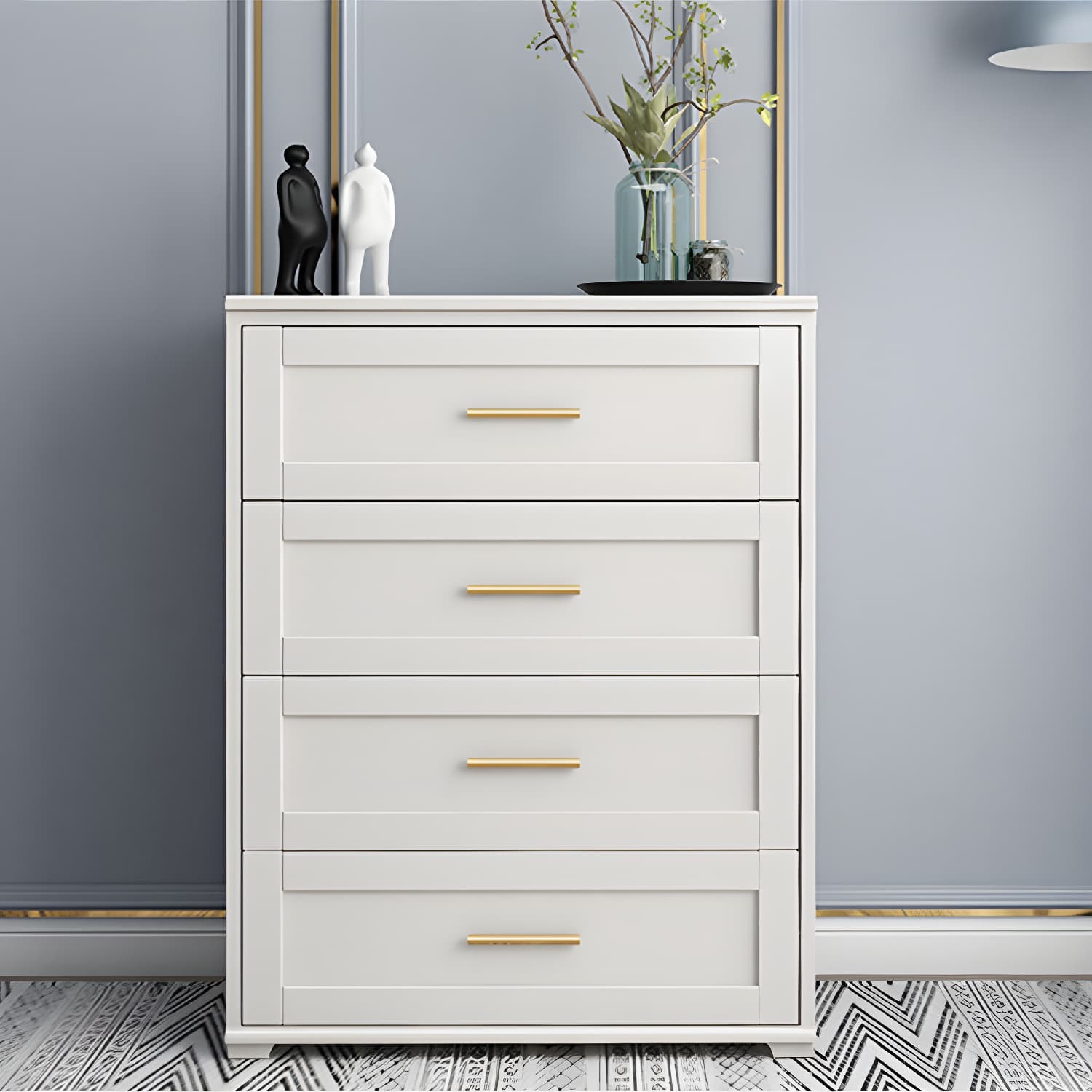 17.55-inch Width Solid Wood Storage Chest Classic Glam Storage Chest Dresser thumbnail 14