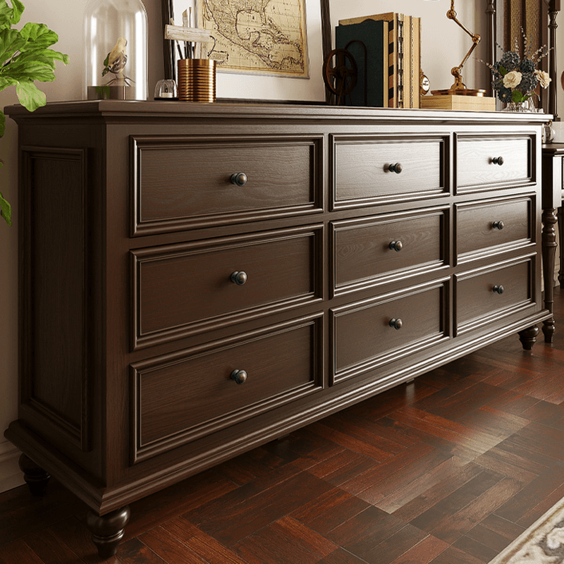 Classic Cocoa Lumber Horizontal/Vertical Console Dresser/Lingerie Chest/Bachelor Chest with 9 Drawers/7 Drawers/6 Drawers thumbnail 1