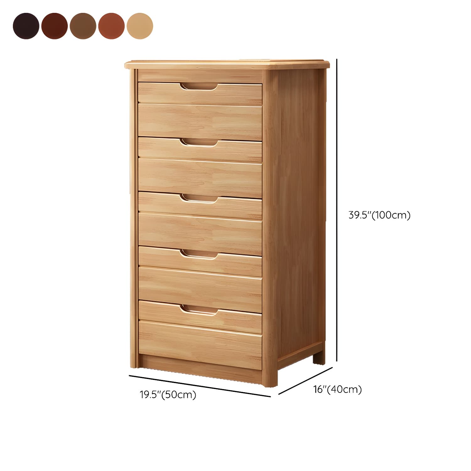 Traditional Wood Dresser with Drawers - Narrow Vertical Design - 40cm Width - Self Close Glides thumbnail 17