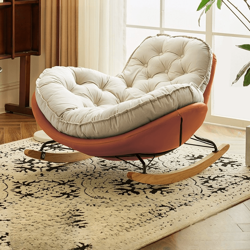 Simple Scratch-tolerant Upholstered Porch Rocker: Padded thumbnail 6