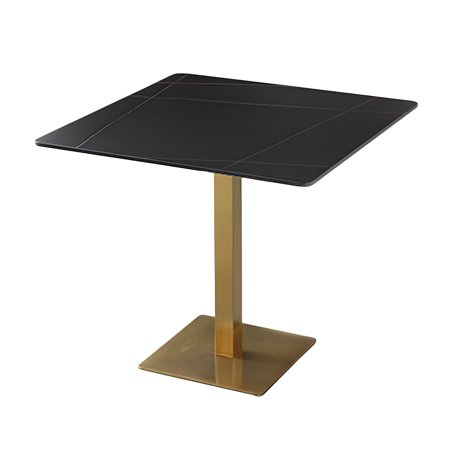 Industrial Square Dinner Table Sintered Stone Table with Metal Base for Home thumbnail 2