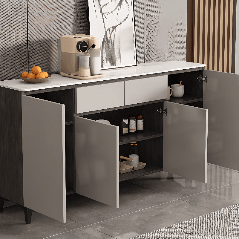 Modish Sideboard with 2 Drawers, 1 Shelf, Larder Storage, Sintered Stone Countertop, and 2/3 Doors thumbnail 3