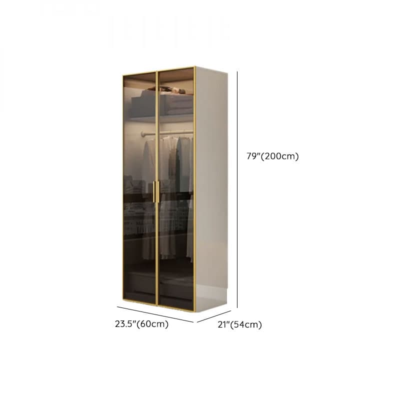 White Trendy Reclaimed Wood Almirah with Soft Close Drawer, Interior Shelves, and Hanging Rod thumbnail 10