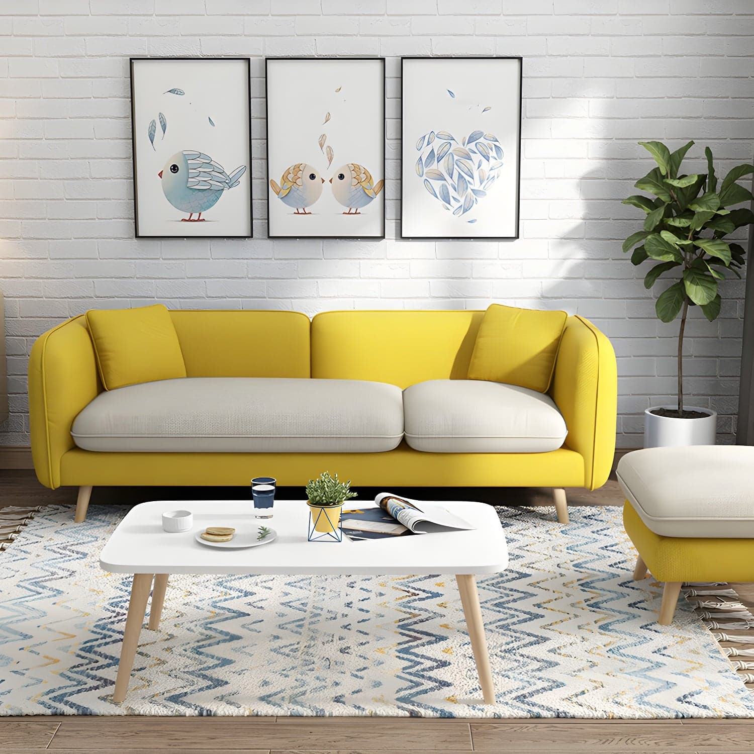 Modern Linen Tuxedo Arm Standard Sofa with Bolster Pillows for Living Room thumbnail 11
