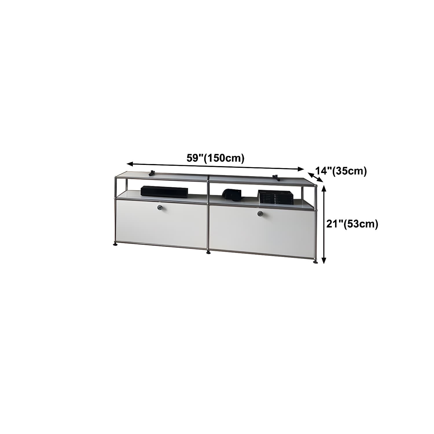 Stainless Steel Sideboard Modern Style Dining Sideboard with Locking Cabinet thumbnail 22