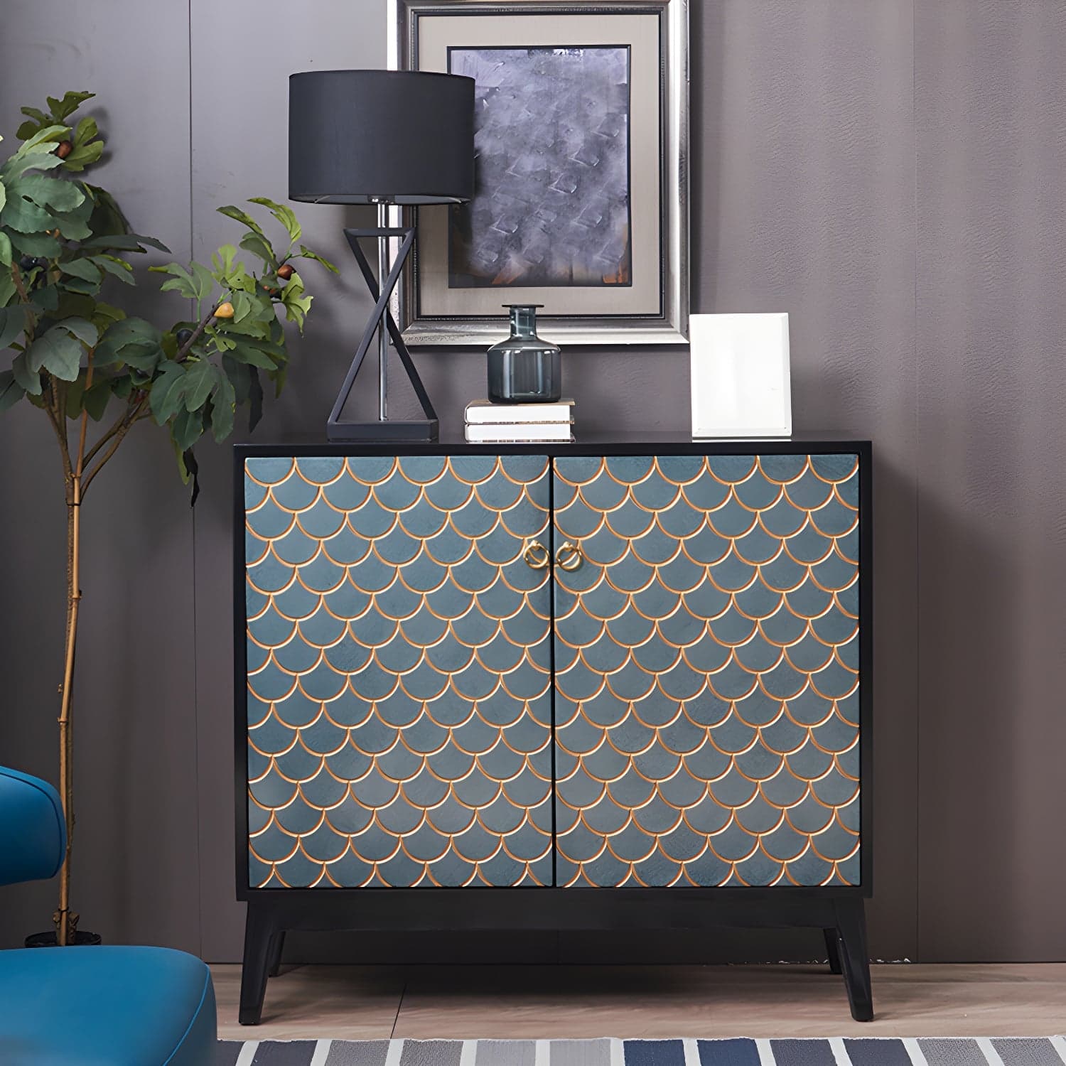 Industrial Accent Cabinet with Cup Pulls Doors and Straight Legs thumbnail 2