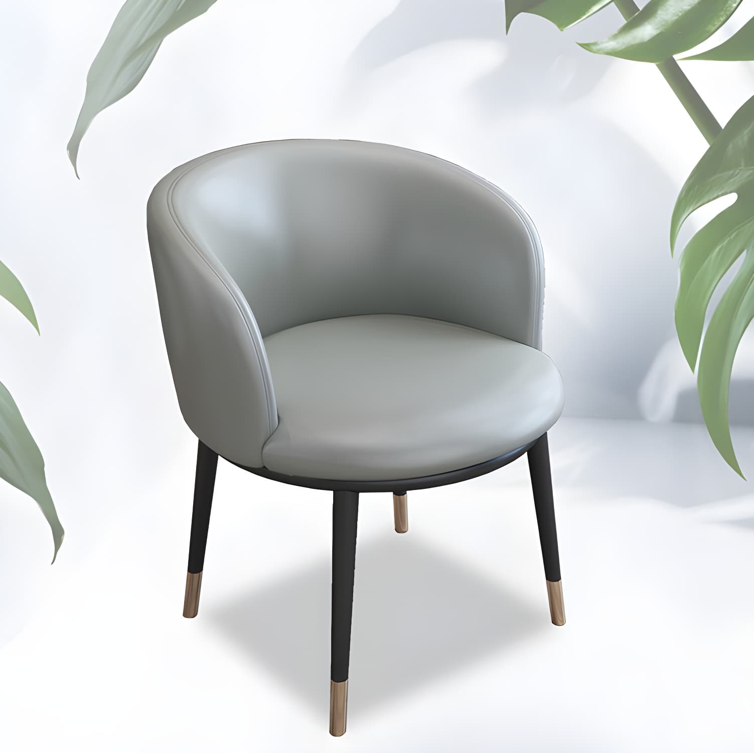 Faux Leather Contemporary Dining Chair with 4 Legs Matte Finish Solid Back Chair thumbnail 26