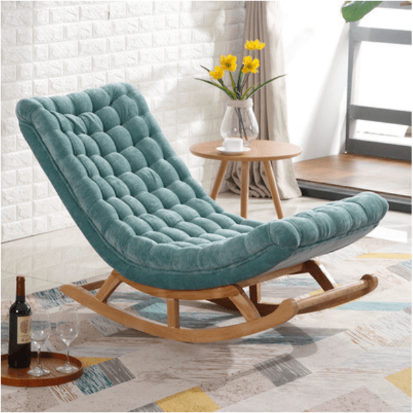 Cocoa/Azure/Olive Green Casual Rocking Chair Couch with Ottoman thumbnail 12