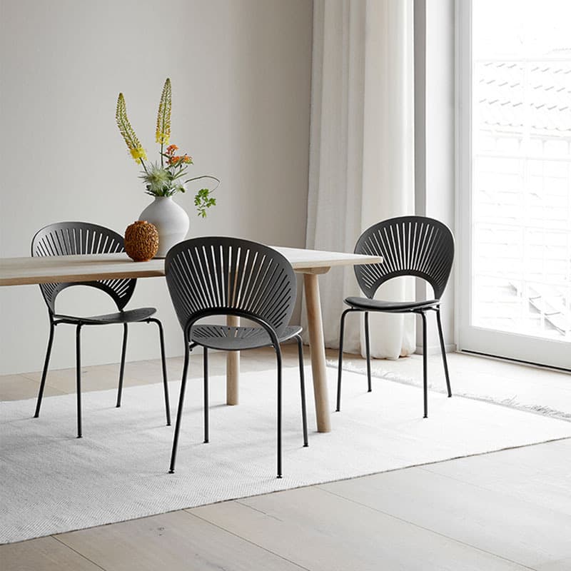 Dining Room Sturdy Side Chair with Outlined Frame and Foot Pads thumbnail 6
