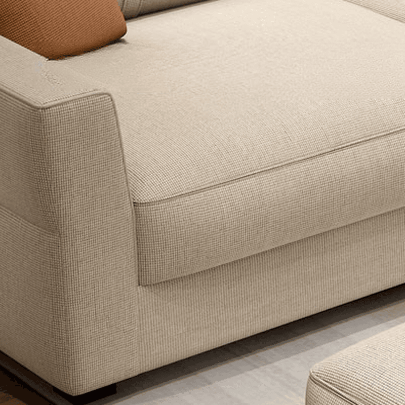 Standard Sofa/Single Sofa with Loose Back, Flannel Upholstery in Light Gray, Arm Included, 4/3 Pillows thumbnail 6