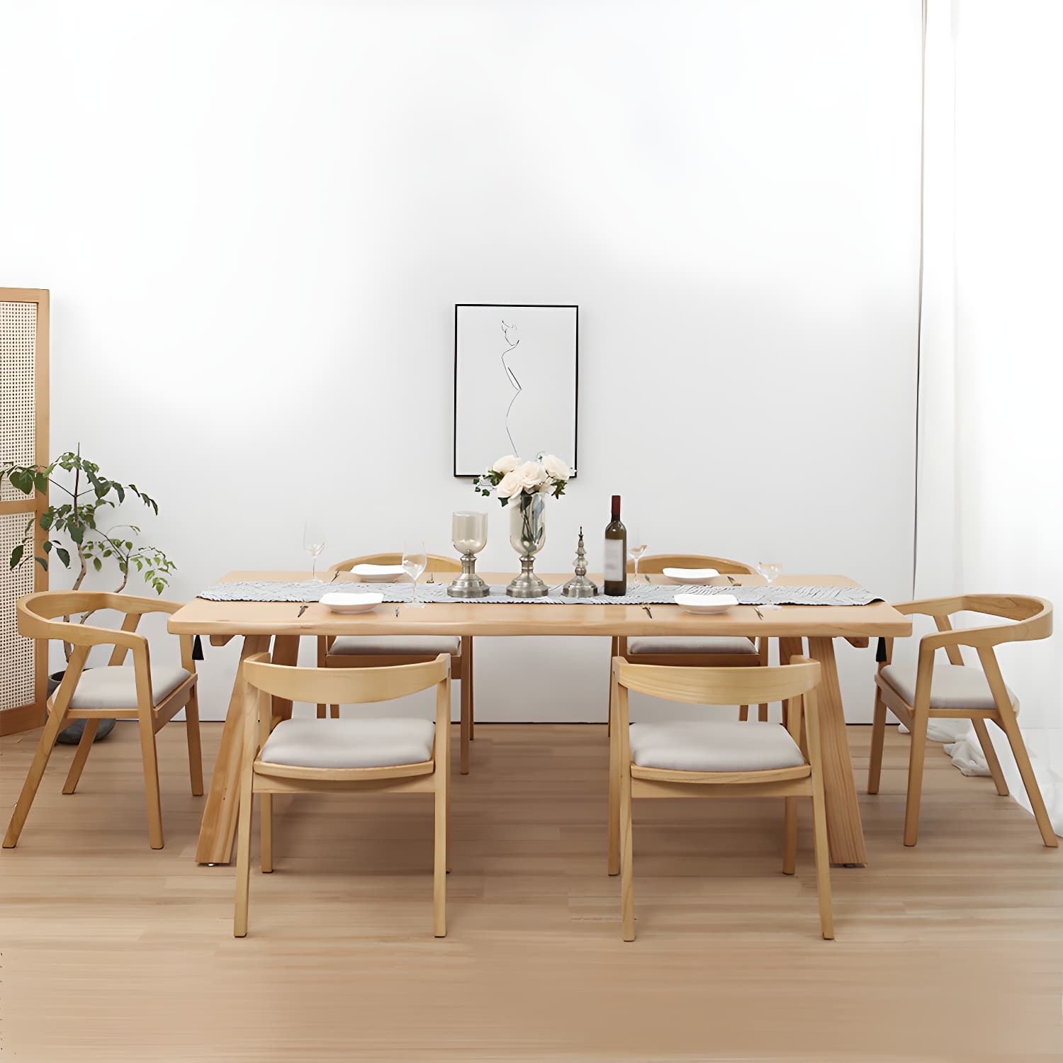 Home Pine Dining Room Set 1/2/5/7 Pieces Modern Dining Room Table Set thumbnail 3