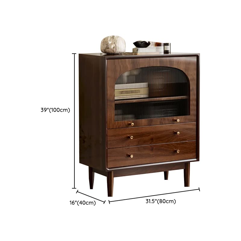 Independent Composite Wood Utility Storage Cabinet with Cabinet, Glass Door, Flexible Shelf, and Cabinet Knobs in Cocoa thumbnail 23