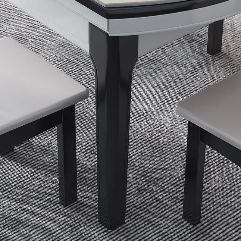 Stone Top Extendable Dining Set with Wood Legs Chairs for Home thumbnail 6