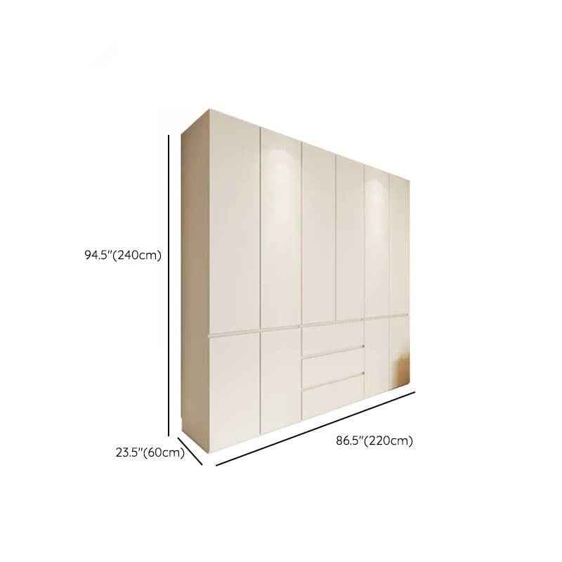 Beige Manufactured Wood Independent Wardrobe Closet with Soft Close Drawer, Soft Close Door, Interior Shelves, and Articulated Mechanism thumbnail 21