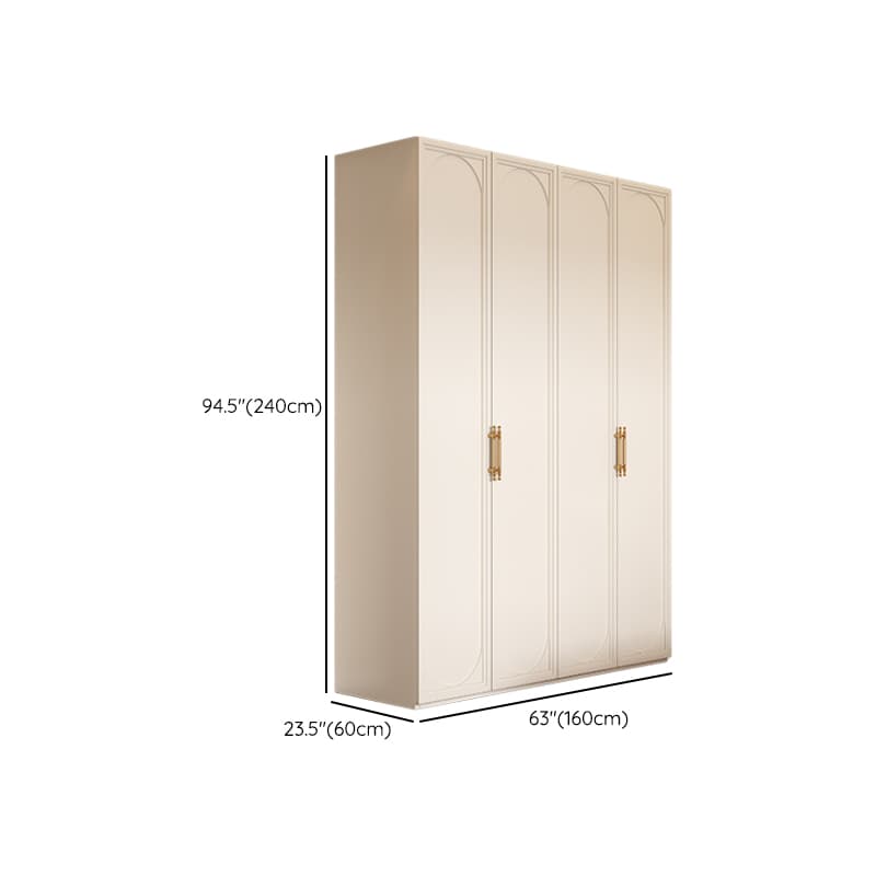 White Minimalist Laminate Wardrobe Closet with Compartments, Soft Close Door, Interior Shelves, and Clothing Rod thumbnail 14